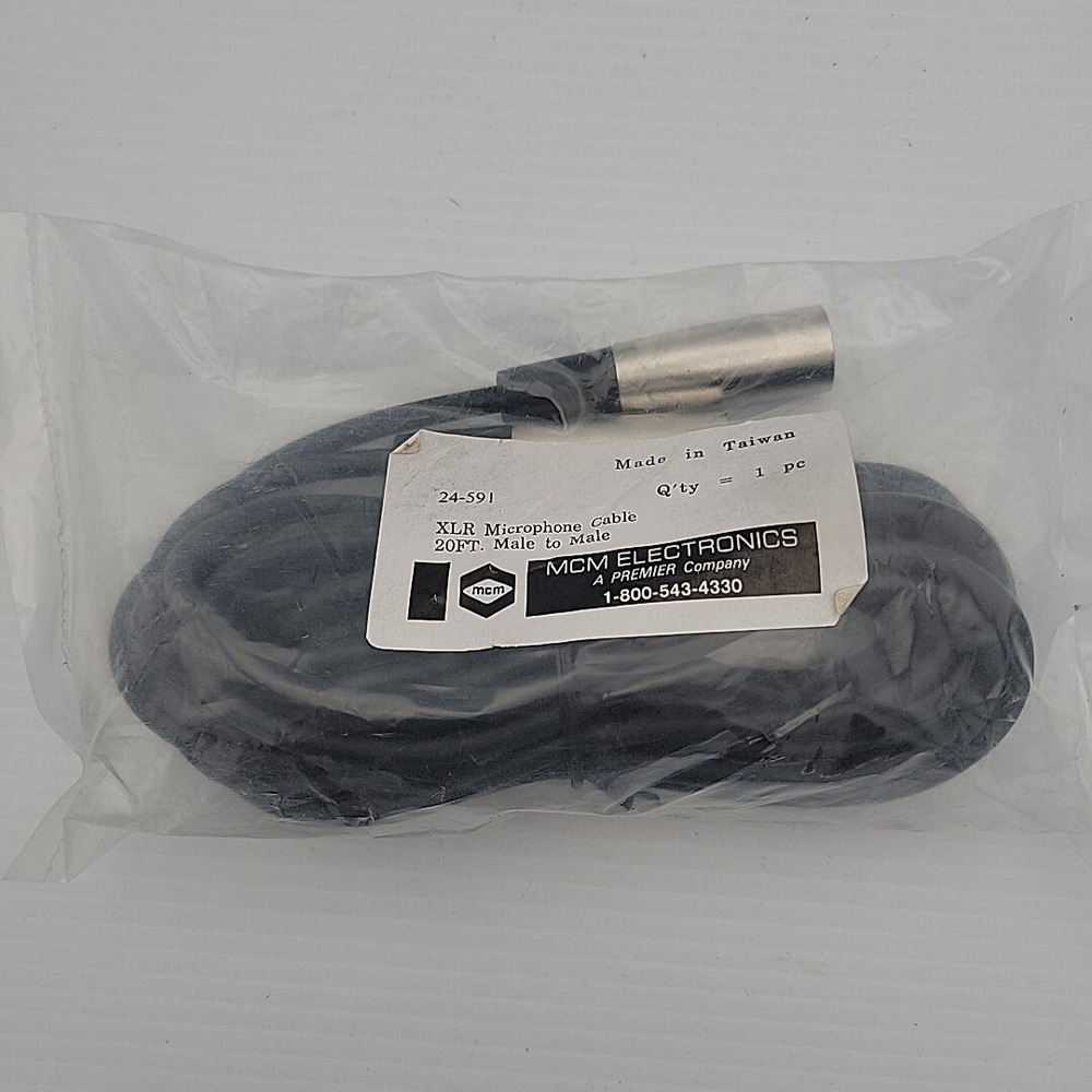 MCM Electronics 20 Foot Microphone Cable Male XLR to Male XLR 24-591